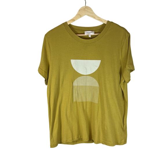 Böhme NWT Abstract Geo Stack Graphic Tee | Chartreuse Green M - Picture 2 of 5